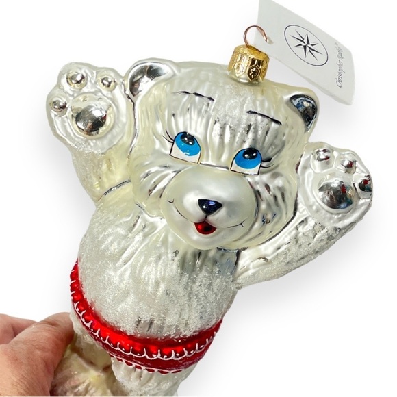 Christopher Radko Large Polar Bear‎ Blown Glass Christmas Ornament - Picture 4 of 7